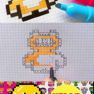 how to Draw KAWAII raccoon - Hello Pixel Art by Garbi KW #shorts