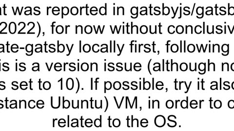 gatsby new command error quotTypeError rdcursorTo is not a functionquot