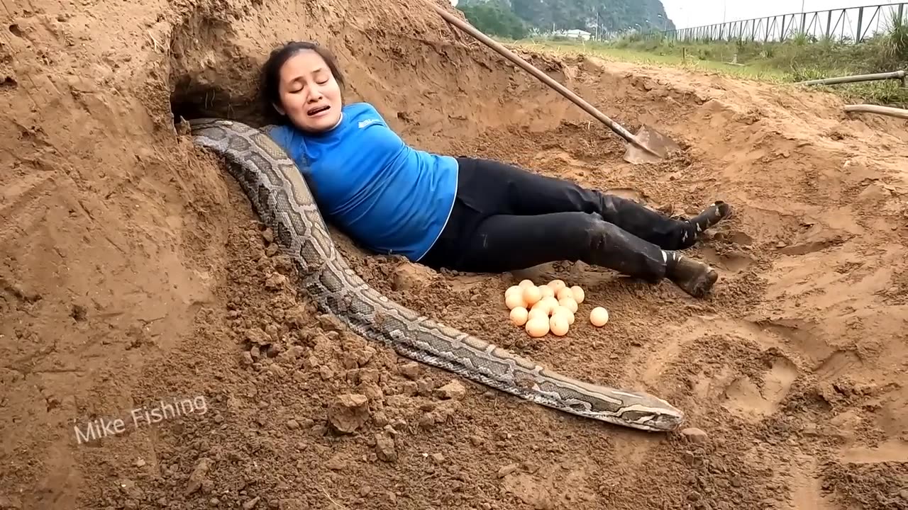 IMPOSSIBLE! Giant SNAKE Lay Eggs Hunters Saving Girl | MIKE FISHING