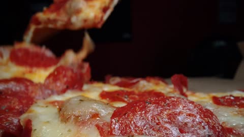 Close Up Footage Of The Pizza