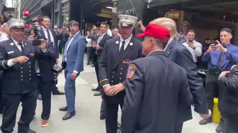 A TRUE LEADER: New York firefighters break out in applause as President Trump