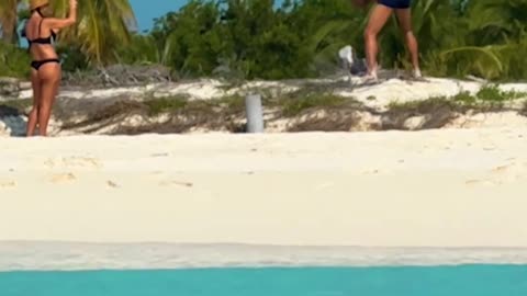Bikini Girl's Seawater Beach Hammock Yoga