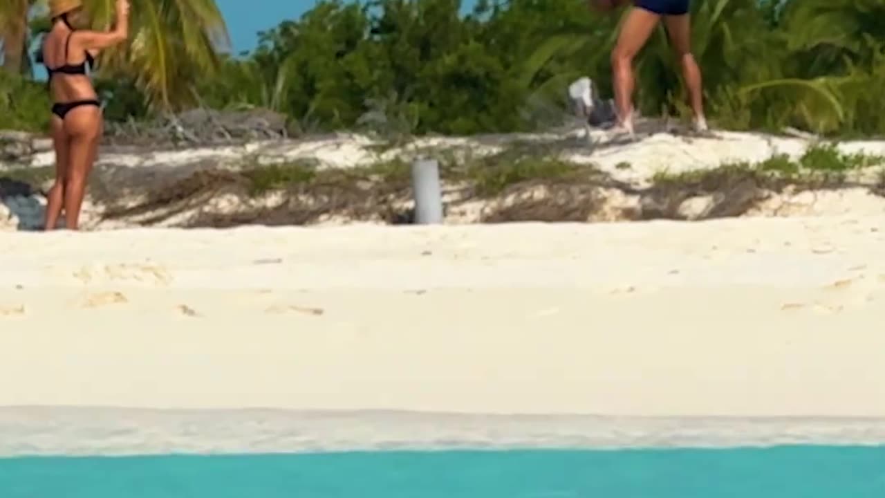 Bikini Girl's Seawater Beach Hammock Yoga