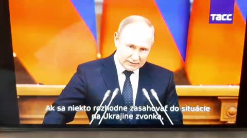 Vladimír Putin při projevu v Petrohradě 2.5. 2022