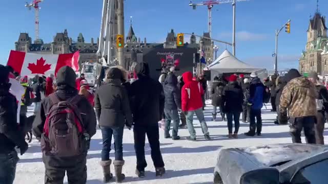 A few blocks away from the huge police operation in Ottawa