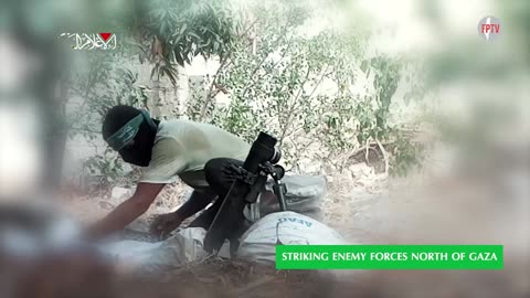 Al-Qassam Brigades striking a Zionist APC and sniping a soldier, Gaza, Palestine, 21 Oct 2024