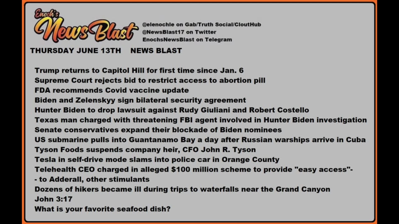 Thursday June 13, 2024. News Blast.