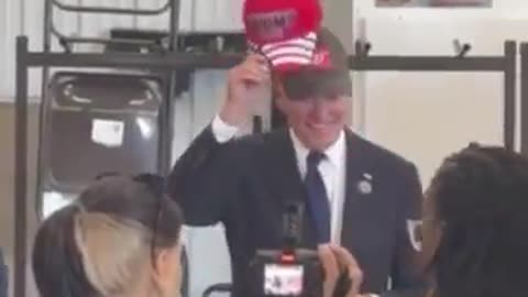 BREAKING: Joe Biden just put on a MAGA hat in support of President Trump.