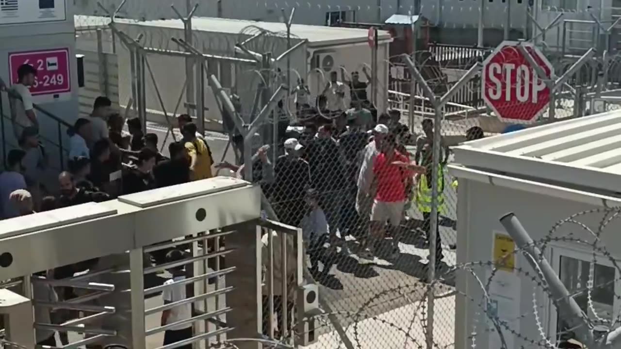 Hundreds of Middle Easterners arrived at the Leros refugee camp in Greece 2 days ago