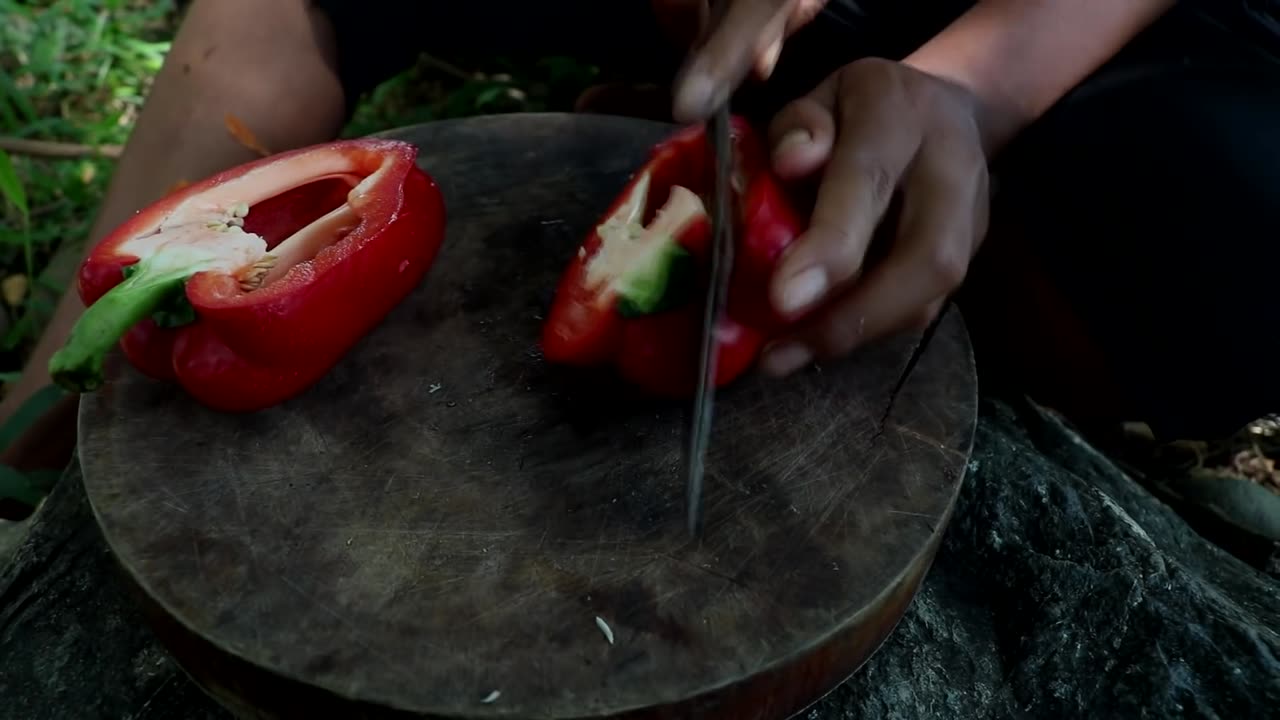 Asian mushroom and vegetable dishes in nature, ASMR cooking!!