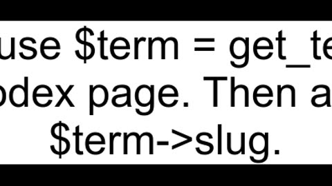 Get slug using term id