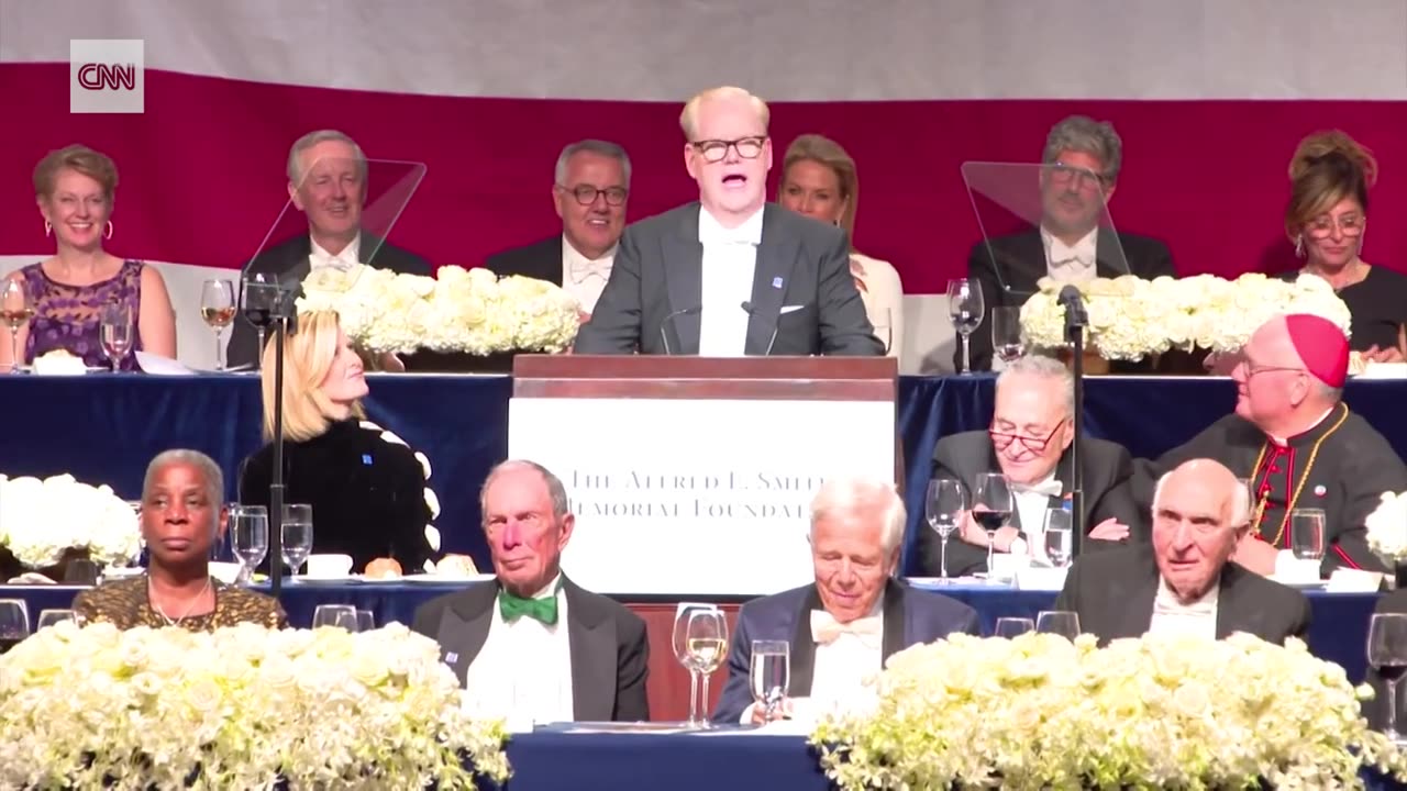 Jim Gaffigan Roasts Trump and Kamala Harris at Al Smith Dinner