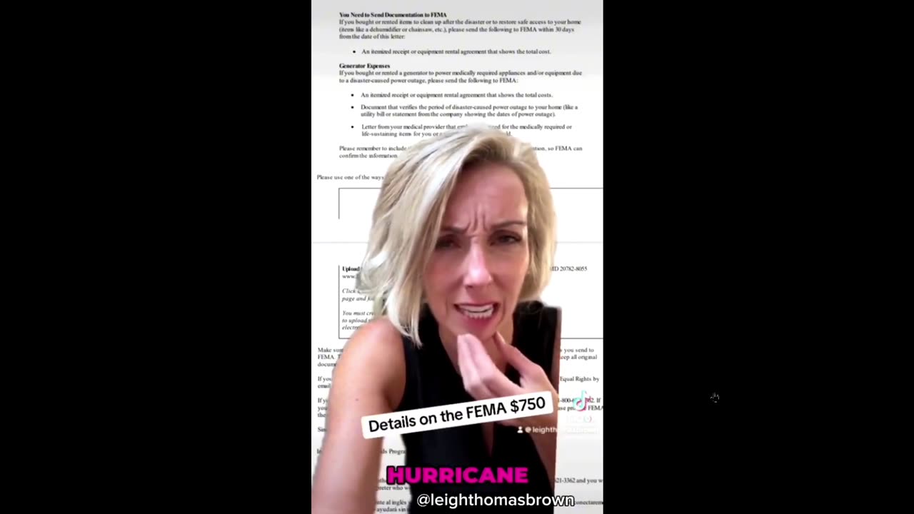 Listen to this BS... they want what to get just the $750 in Hurricane Helene