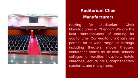 Auditorium Chair Manufacturers in chennai