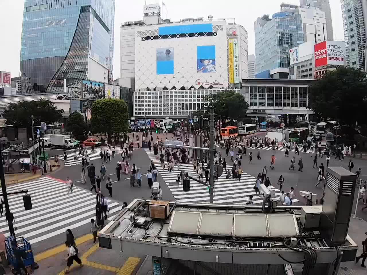 Time lapse of people walking in city