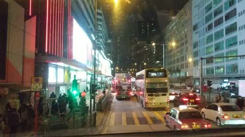 Road View at night from Bus Route#171 from Lai Chi Kok to Mei Foo 20.1.2021 (3 of 3)