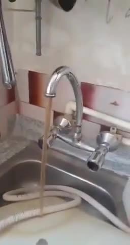 Filthy tap water in western Iran