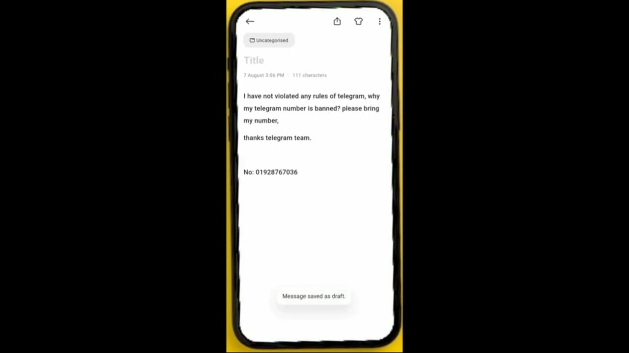 Bring back Telegram Bend account?