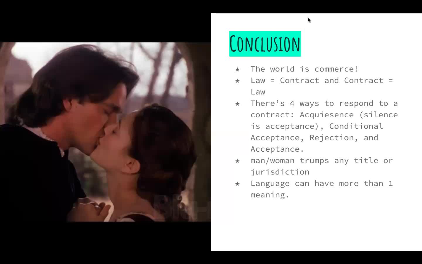 Movie Disclosure: All Commerce is Contracting. Deeper Meaning of Ever After