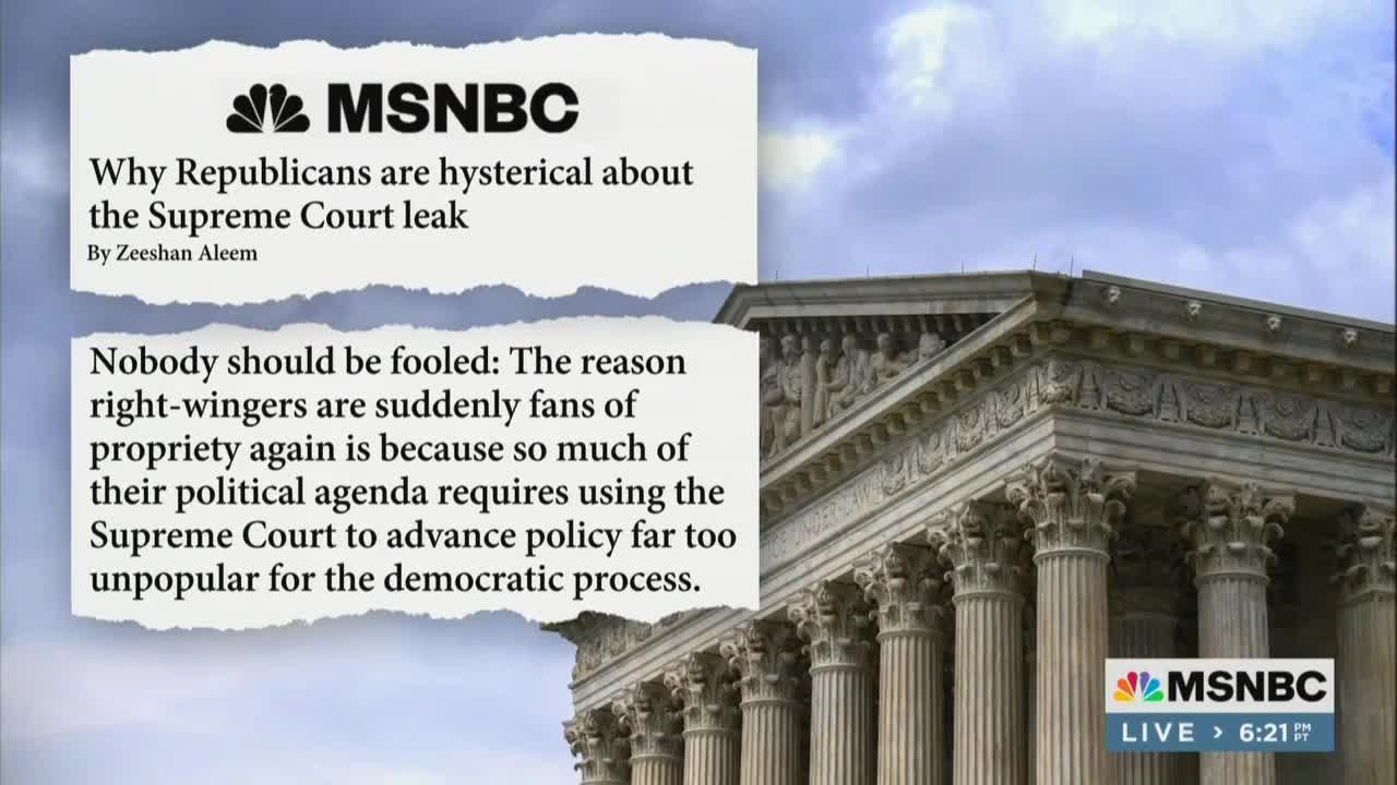 MSNBC Panel Suggests Justice Clarence Thomas’ Wife May Be the SCOTUS Leaker