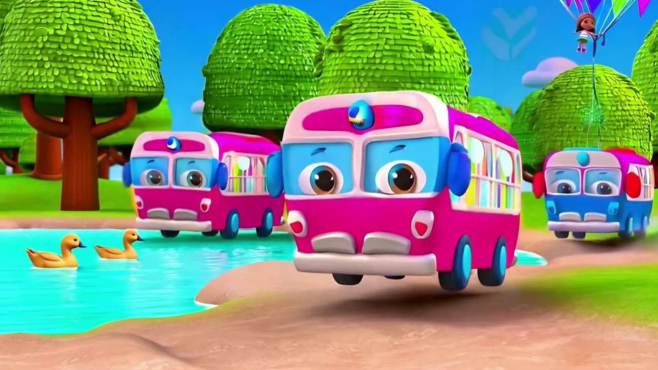 Little Red Bus and Wheels on the bus Nursery Rhymes & Kids Songs