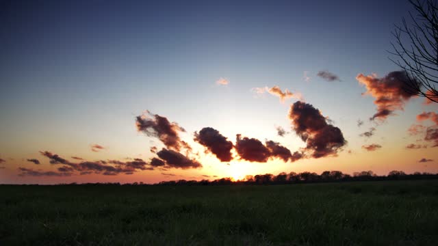 Falling stars Appears In The Sky At Sunset