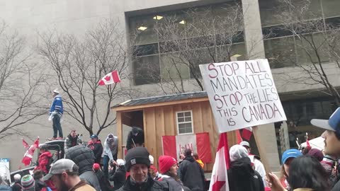 Ottawa truckers at the Toronto worldwide freedom event, March 19, 2022