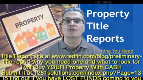 TITLE REPORT wants to BUY YOUR Property