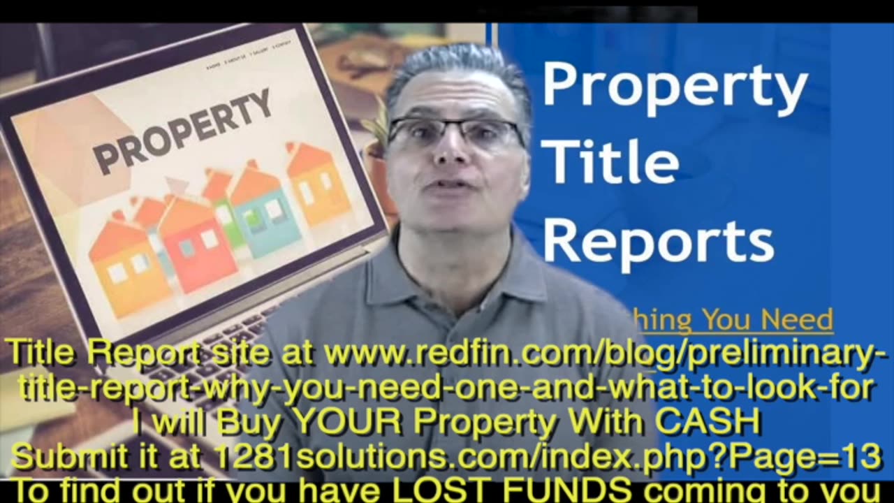 TITLE REPORT wants to BUY YOUR Property