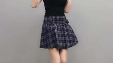 Cute short skirt girl dancing