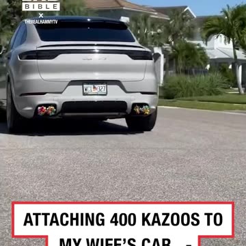 Putting Kazoos on Wife's Car