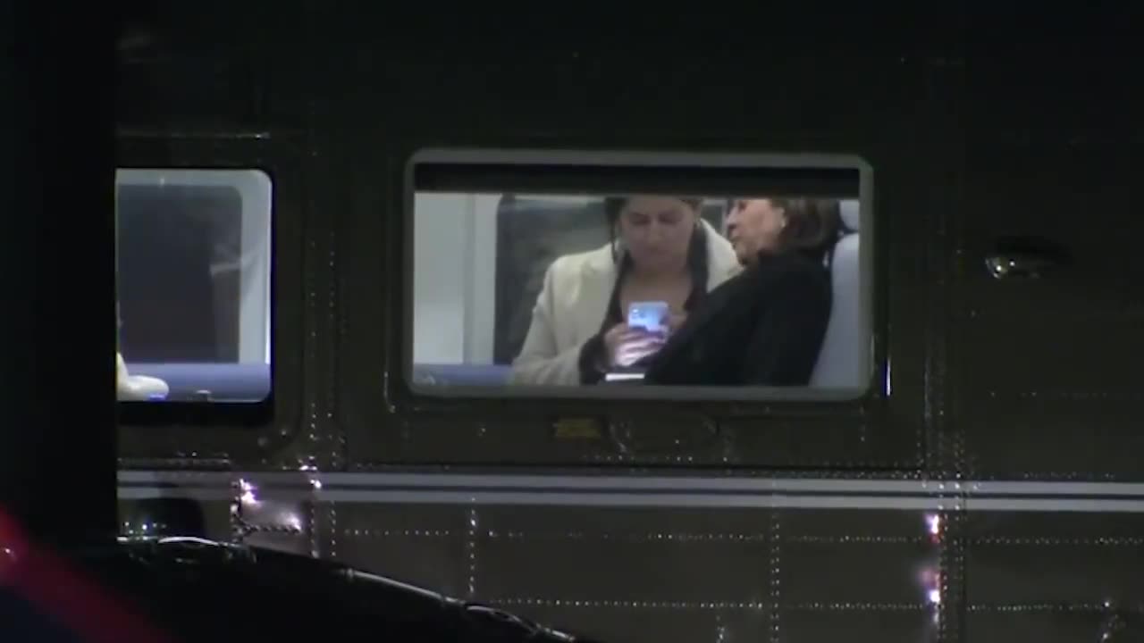 Kamala was caught falling asleep on Marine One after a very light day of campaigning !!!