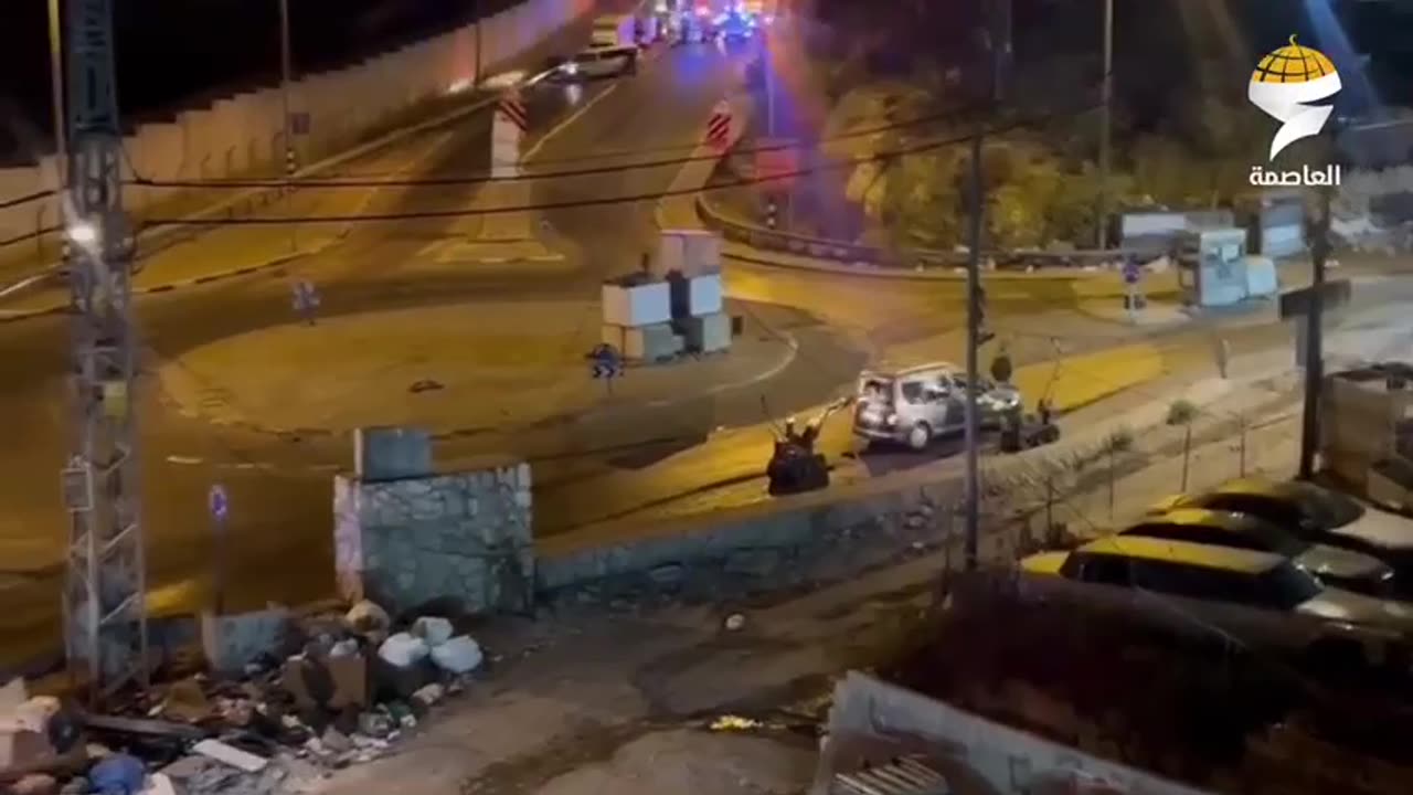 The security forces are now operating at the Hizma checkpoint after a vehicle