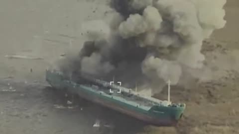 Massive Russian Oil Tanker Hit By Ukrainian Drones