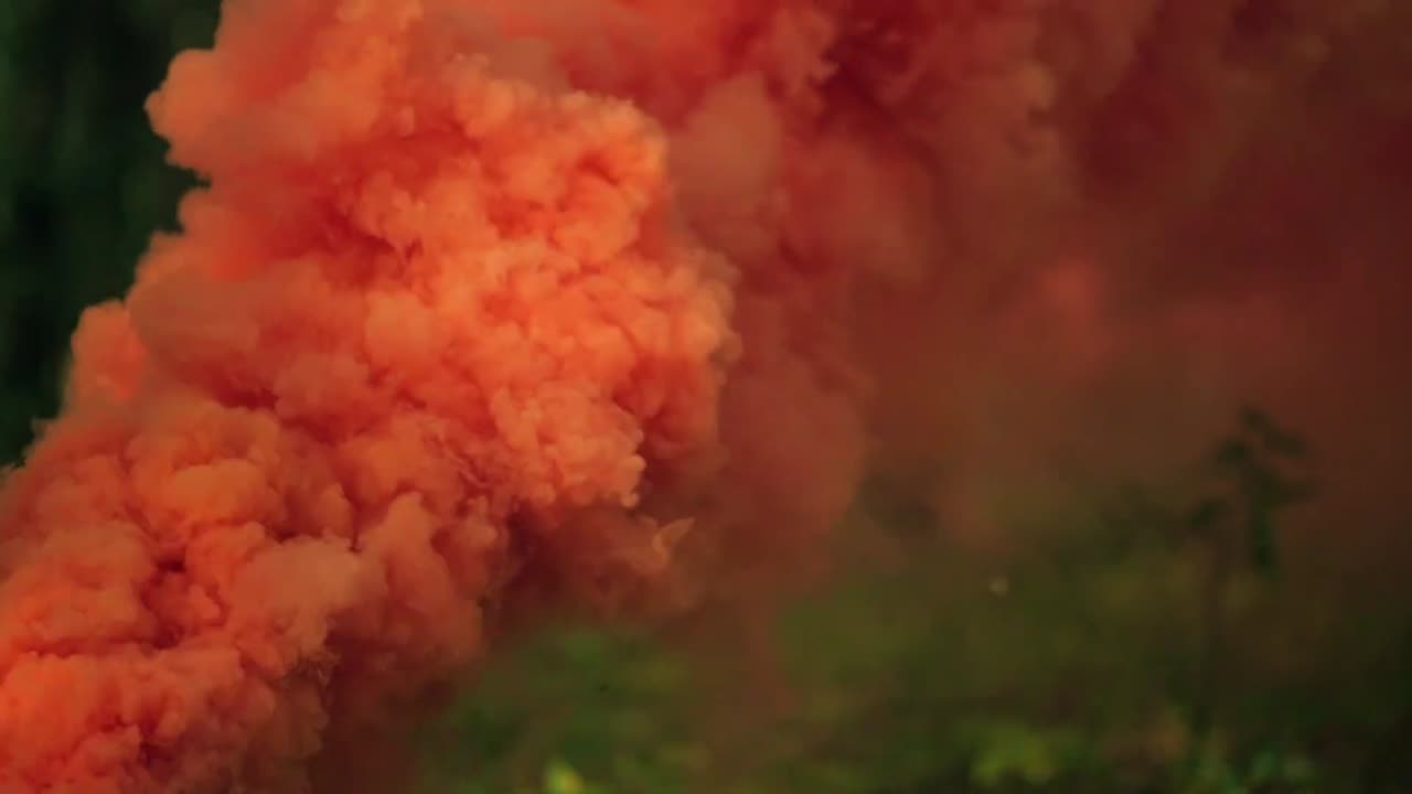 Orange Smoke Grenade in Slow Motion - Epic HD Footage 🎥🧡💨