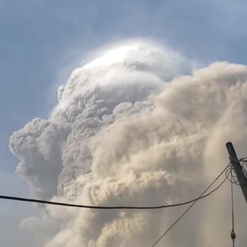 Time lapse footage of erupting volcano in the Caribbean