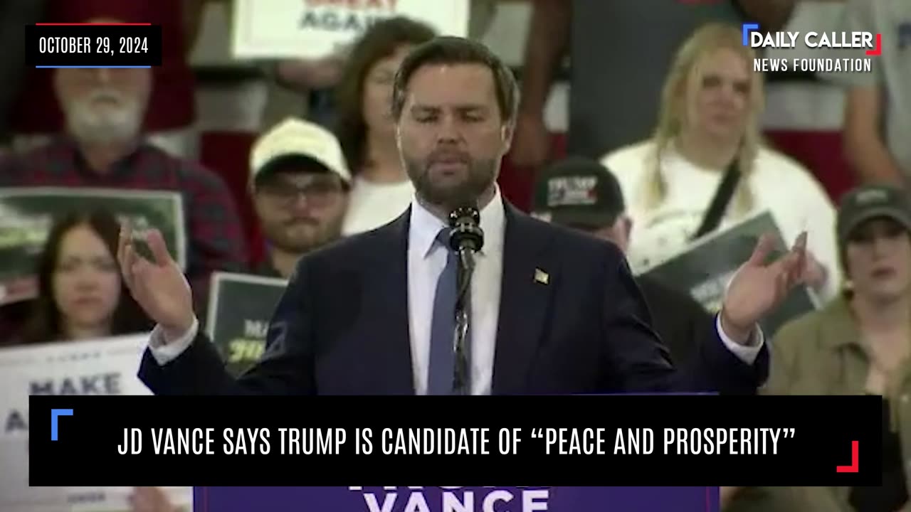 JD Vance Says Trump Is Candidate Of "Peace And Prosperity"