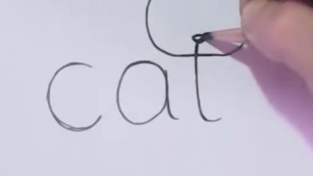 Very Easy! How to turn Words Cat Into a Cartoon Cat