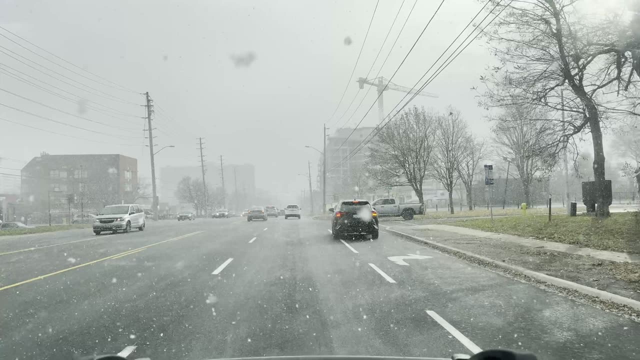 First Snow in Toronto Canada today