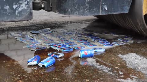 EXPERIMENT: ROAD ROLLER VS 100 PEPSI CANS