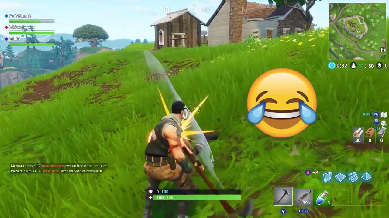 Fortnite funny moment with unexpected death.