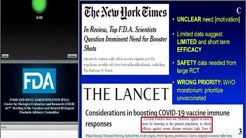 FDA (USA) Evidence Given On Vax. 17th sept 2021.