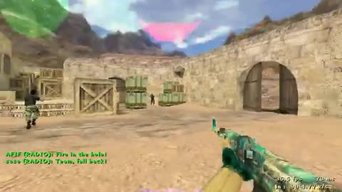 Counter Strike 1.6, with music.