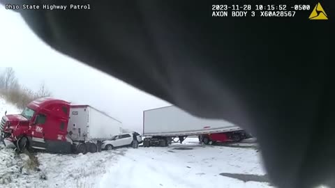 Trooper Dashcam Freeway Pile Up Tues Nov28 2023