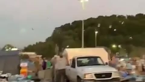 Helicopter Destroys Donations