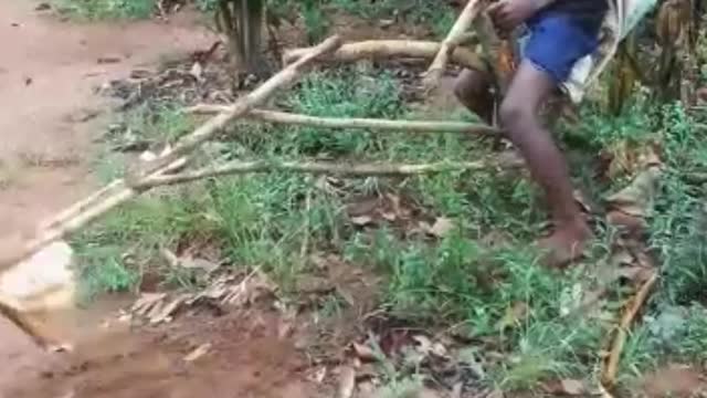 Boy Playing JCB Demo Operated