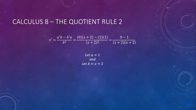 Calculus 8 - Quotient Rule 2