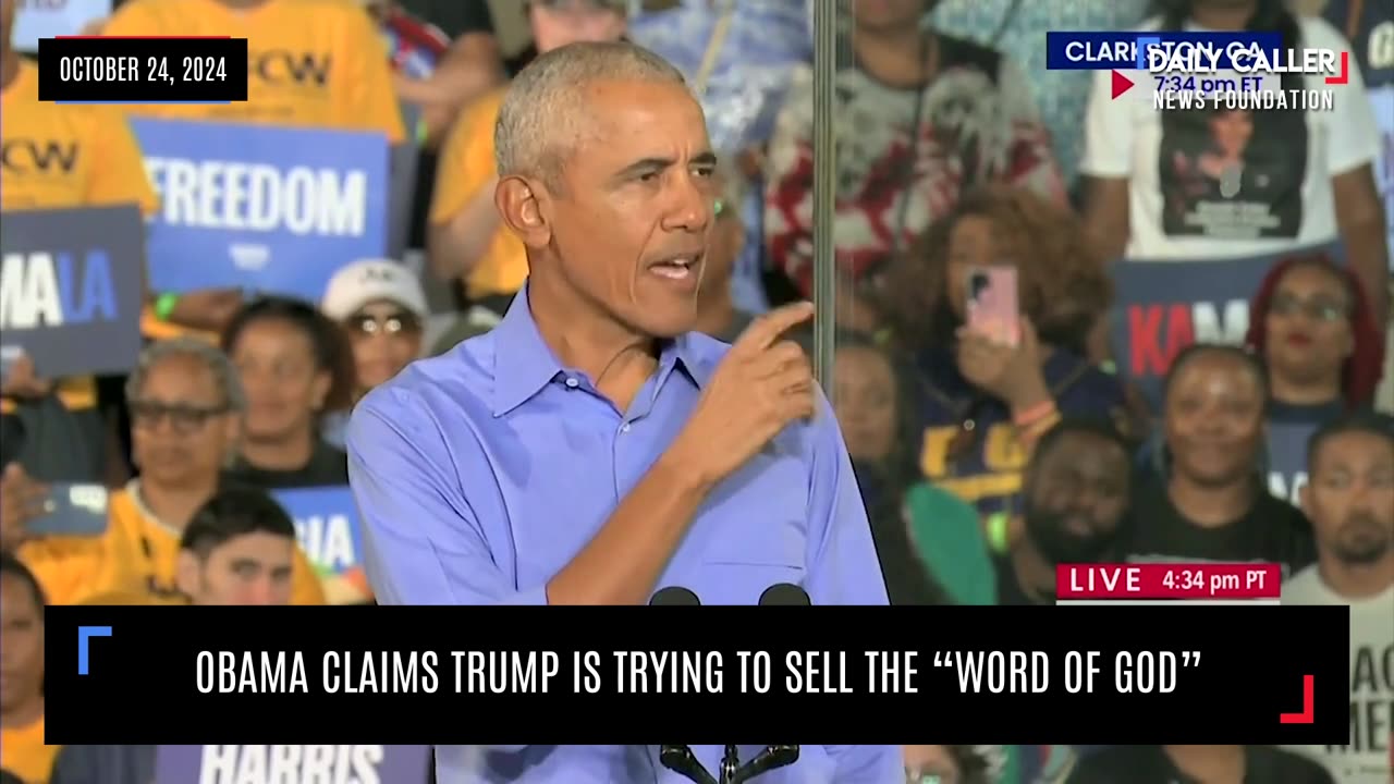 Obama Claims Trump Is Trying To Sell The "Word Of God"