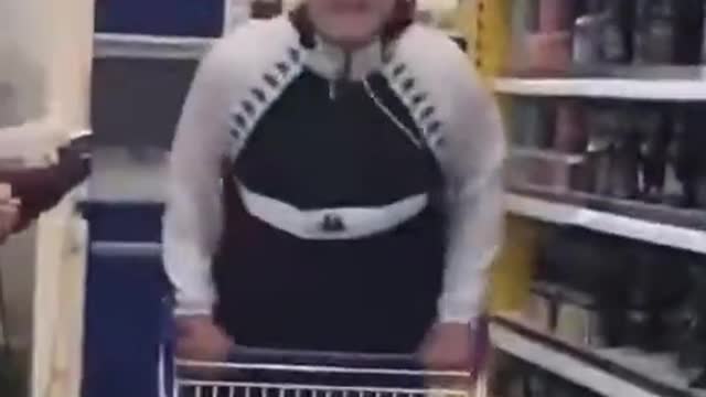 Man fall during shopping funny video