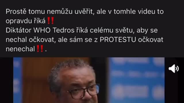 Tedros není očkovaný !!!!!! Šéf WHO